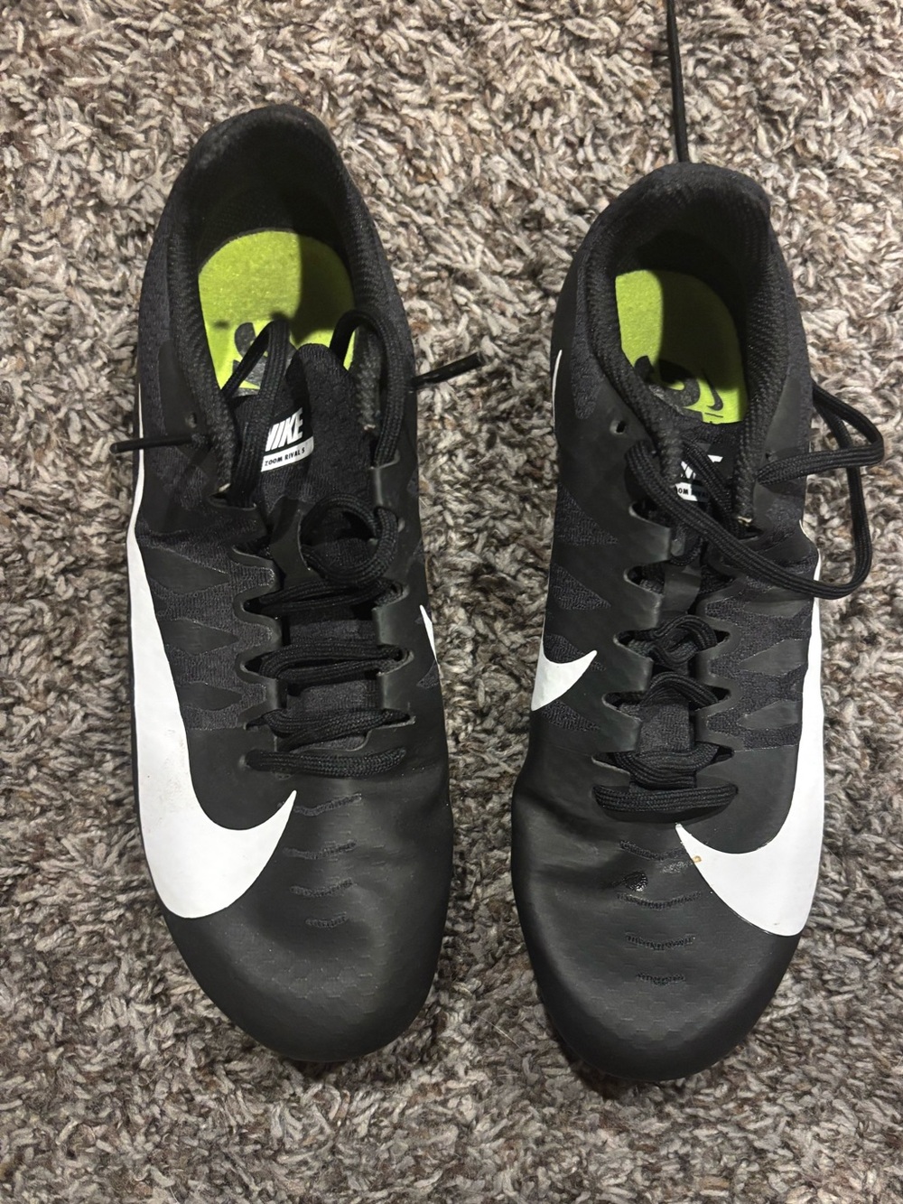 Nike Black and White Track Racing Spikes Cleats